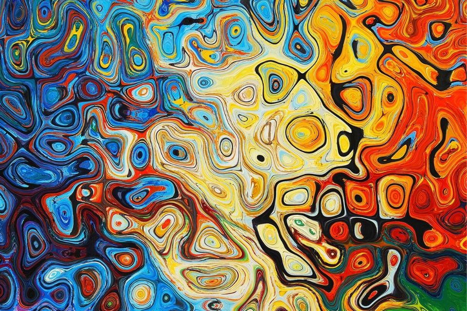 Kleurrijke abstracte vloeiende vormen